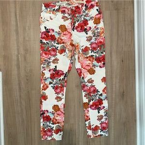 Pilcro Floral Denim Jeans, Size 29